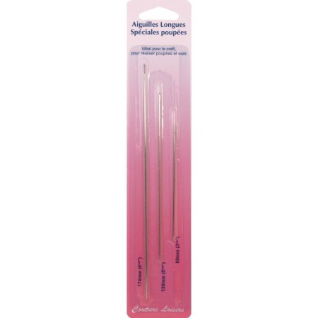 Aiguilles longues spéciales poupées (x3)