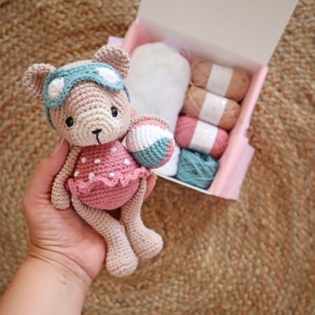 Kit Crochet Margotte, ma petite oursonne – Coffret Complet, Patron PDF